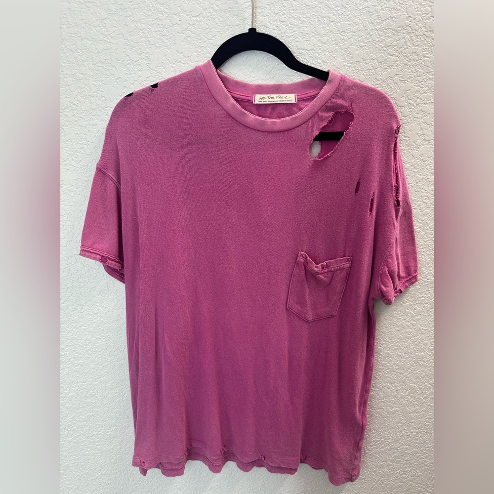 Free People Rubi Ripped Pocket Tshirt